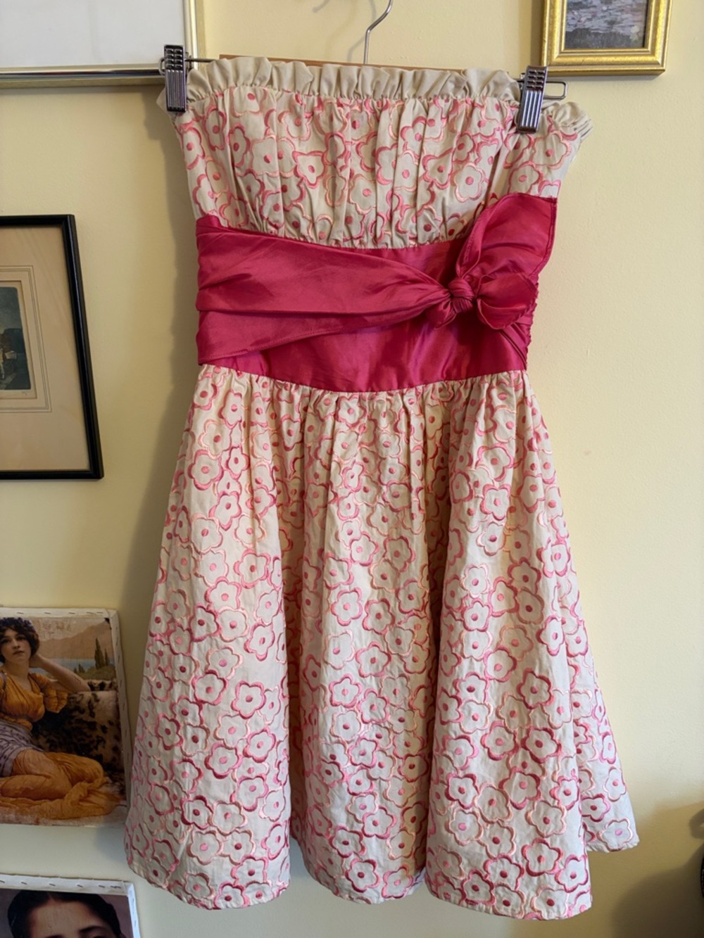 Betsey Johnson Evening Floral Embroidered  Halter Dress